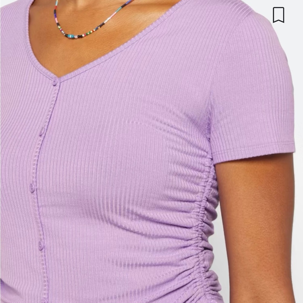Purple knit crop top - Picture 3 of 5